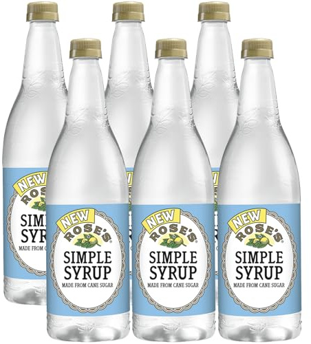 Rose's Sirop simple sucré Bouteille de 1 litre | Parfait pour les cocktails, les boissons et les mélangeurs