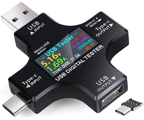 2-in-1 USB Tester Messgerät Strommessgerät Digital Multimeter Strommesser Power Meter, Spannung Voltmeter, Strom, Leistungskapazität Detektor