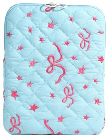 LYEAA Sac à main rembourré pour ordinateur portable de 11/13/15 avec nœud mignon, bleu s, 12.99x3.54x12.2inch