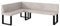MEBLINI Eckbank für Esszimmer - Küchenbank - Essecke - Sitzecke Küche - Toni - U-Beine 142x196x87cm Links - Beige Samt