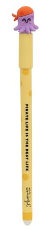 Mr. Wonderful - Boli borrable Bo-Bo pirata - Pirate life is the best life - Bolígrafo borrable Bo-Bo con un divertido pulpo pirata - Color: amarillo.
