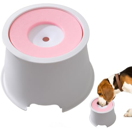 Pasdrucn 1L Dog Water Bowl Non Spill(Rose)