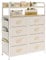 Mintnook Kommode mit 8 Schubladen aus Stoff, Flur Schrank, Kommoden & Sideboards, Metallgestell, Holzregalen, Aufbewahrungskommode für Wohnzimmer, Flur, Beige