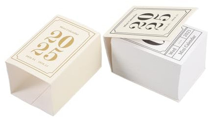 Angoily 1 Mini-Kalender Scrapbook-Kalender Tisch DIY-Planungs Heimbüro -Desktop Tag bürobedarf büromaterial bürodekoration stehender Desktop- Papier Weiß