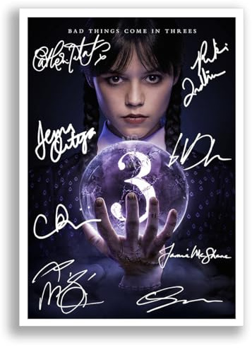 Wednesday Cast Signed Autograph A4 Poster Photo Print TV Show Series Framed Memorabilia Gift The Addams Family (Season 3 A3 Poster Only)