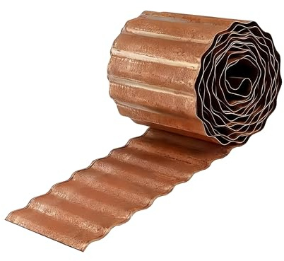 Relaxdays Rasenkante, 5 m x 15 cm, Metall, Rostoptik, Rolle, Flexible Beeteinfassung, Umrandung für Beet & Rasen, braun