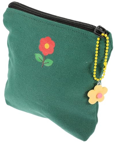 TOYANDONA Tragbare Münztasche aus Canvas mit Reißverschluss und Kette Kompakte Aufbewahrungstasche für Menstruationsbinden Leicht und Modisch für Alltag