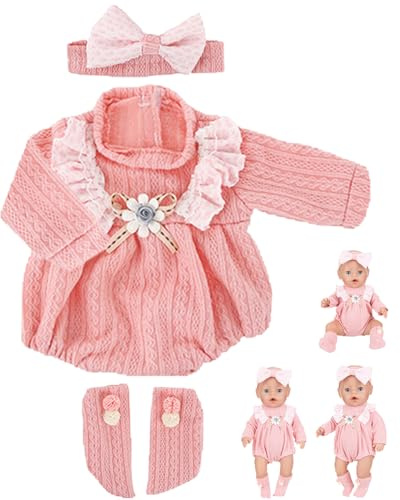 GONZTEL 1 Completo Set di Vestiti per Bambole, Rosa a Cartone Animato per bambole, Morbido, ideale per gioco di ruolo e creatività, regalo perfetto per bambini