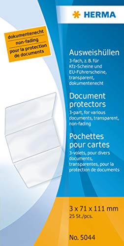Herma 5044 Ausweissteckhüllen Ausweisklapphülle 111 x 214 transparent