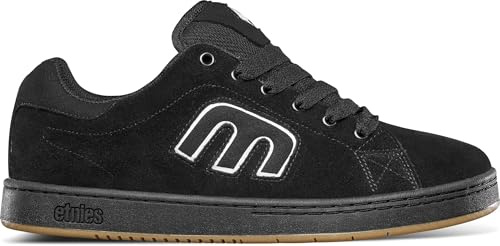 Etnies Callicut – Heritage Skate Style, Puffy Look, 90's Chunky Vibe, Reinforced Cupsole, Cushioned Feel, Everyday Sneakers - Black/White - 8.5