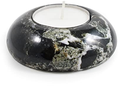 Black Marble Dome Tea Light Candle Holder by avena