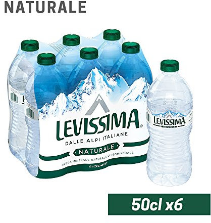 Levissima, Acqua Minerale Naturale 45% RPET- 6 bottiglie da 0,5L