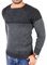 Reslad Strickpullover Herren Two Tone Rundhals Pullover Grobstrick RS-16081 Anthrazit XL