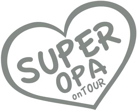 cartattoo4you® AK-00442 | SUPER Opa ON Tour | K-Serie | Autoaufkleber Aufkleber Farbe, Silber, in 24 Farben erhältlich, glänzend 13 x 10 cm