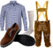 ALL THE GOOD B 2 Trachtenset (Hose +Hemd +Schuhe +Socken) Bayerische Lederhose Trachtenhose Oktoberfest Leder Hose Trachten (Hose 54 Hemd XL Schuhgröße per Mail)