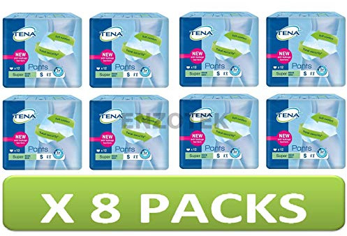 TENA Pants Super - Small - Case Saver - 8 Packs of 12 Incontinence Pads