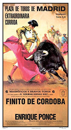 Cartel de toros - Personalizado 24 Carácteres - Plaza de Toros de Madrid - Extraordinaria Corrida - Finito de Cordoba - Enrique Ponce