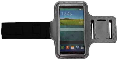 Fitness Sportarmband kompatibel für Huawei P30, P30 Lite, P30 Pro, P20, P20 Lite, P20 Pro Armband Handy Oberarm Halter für Fitness, Joggen, Laufen Hülle Tasche Blank Groß Grau