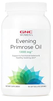 GNC Women's Evening Primrose Oil (EPO) 1300mg, Supports Hormonal Balance, Immunity, Healthy Skin and Heart Health, Daily Vitamin, 90 Softgel Capsules