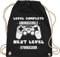 Shirtracer Turnbeutel Rucksack - Schulanfang & Einschulung Geschenk - Level complete - next level Gymnasium weiß - Unisize - Schwarz - 5 klasse einschulung-schulanfang schulanfänger gymi