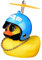 ZoliTime Gummiente Spielzeug Ornamente Gelbe Ente Auto Armaturenbrett Dekorationen Squeeze Duck Fahrrad Hörner Propeller Helm