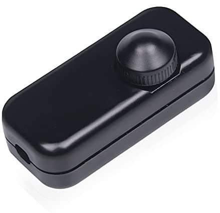 Doright Rotary LED Dimmer Switch 150W, Black, 1-Way, ON-OFF, IP20, Plastic, Panel Mount, 220V AC, 1 Count, 45°C