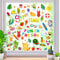 8 Bögen, 116 Stück, Sommer-Fensteraufkleber, doppelseitig, Strand, Pool, Party, statische Fensteraufkleber, Hawaii-Fensteraufkleber für Kühlschrank, Glas, Sommer, tropische Party-Dekoration