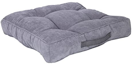 Meerweh Boxkissen Loungekissenx, 45x45x12 cm, Cordstoff, flauschig, grau, 2er Set