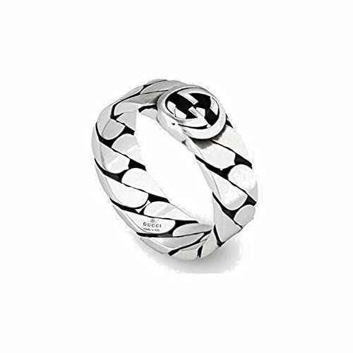 GUCCI Ring Silber breit mit GG MIS 14 YBC661513001014