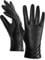 GSG SINCE 1998 Echtes Lammfell Lederhandschuhe für Damen Warm Gefütterte Touchscreen Winterhandschuhe Schwarz S