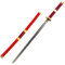 damdos Accessoire d'Halloween pour arme Katana Cosplay Épée Roronoa Zoro en caoutchouc PU Épées de samouraï Cadeaux d'anniversaire (rouge)