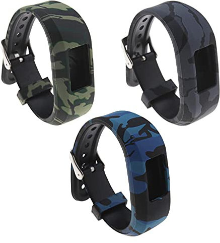eMagTech Fitnesstracker Ersatzband Sportarmband 145mm Silikon Blau Grau Grün Kompatibel mit Garmin Vivofit jr / jr2 Activity Tracker