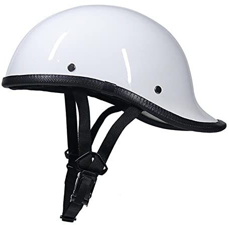 Woljay Halbschalenhelm Halbhelme Motorrad-Helm Jethelm Halbschalen Motorradhelm für Cruiser Chopper Biker Moped DOT/ECE Zulassung (Mittelgroß, Weiß)