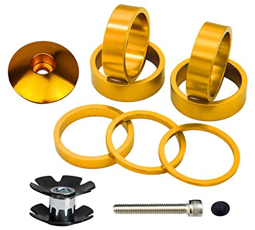 PLATTBK Fahrrad Vorbau Spacer 1 1/8 Mit Steuersatzkappe Ahead Gabel kralle MTB Headset Spacer 2mm / 3mm / 5mm / 10mm für Rennrad, BMX 10Stück