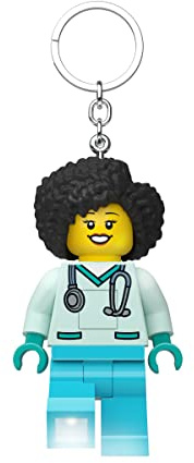 IQ Lego Iconic Dr. Flieber Schlüsselanhänger mit LED-Taschenlampe Spielzeuggeschenke für Kinder - 76 mm große Figur (KE23H) - 2 CR2025 Batterien enthalten