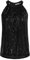 Damen Pailletten Casual Tops Elegant Bluse Ärmellose Neckholder Oberteile Schwarz S CL1792A22-02