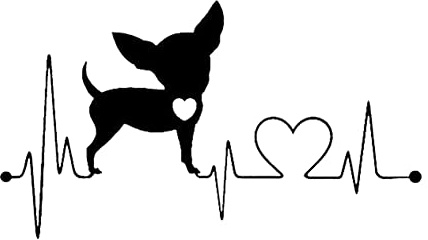 Herzschlag Hunde Aufkleber, 2 Stück Chihuahua Dog Heartbeat Love Sticker Reflektierende Lustige Aufkleber Auto JDM Sticker Tier Autoaufkleber Wasserdichte für Auto LKW Computer Laptop