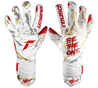 Reusch Pure Contact Gold X GluePrint goalkeeper gloves with excellent grip and inner seam cut