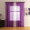 GYROHOME Tenda semplice in voile con tasca per canna, filtro della luce solare, in poliestere, trasparente, per soggiorno, camera da letto, patio, set da 2 pannelli, viola scuro, 100 x 200 cm