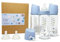 FARLIN Anti-Colic Glass Baby Bottles with Silicone Pacifier and Milk Powder Container, Thermal Resistant, BPA Free, for 3 Month+ Babies - (Agape, 8oz*3)