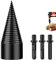 Firewood Log Splitter Drill Bit Set, 3PCS Removable Log Splitter Cone Screwdriver Hexagon + Square + Round, Wood Splitting Impact Drill Bit Duty Drill Screw Cone Tool for Electric Drill (32mm/38mm)