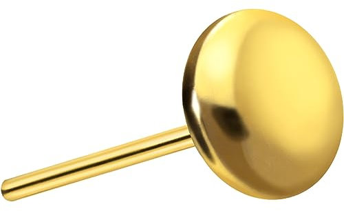 PIERCINGLINE Titan Aufsatz mit Push Pin DISC OHNE Labret Stecker Piercing Ohr Helix Tragus Conch Goldfarben 3 mm