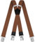 HNOOM Hosenträger für Herren Damen: Breit 3.8 cm, Einstellbar und Elastisch Arbeitshose Hosenträger, 4 Starken Metall Clip, X Form, Einheitsgröße für Männer und Frauen (Braun)