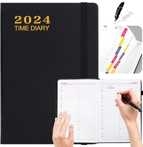 Kalender 2024 Buchkalender A5, Terminplaner 2024, Minimalistischer Planer 2024 als Ringbuch Wochenplaner, Terminkalender 2024 Für mehr Organisation