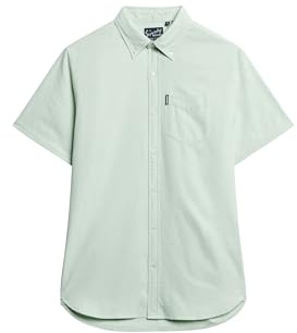Superdry Herren Oxford Kurzarmhemd Hellgrün M