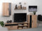 Homely - Mueble de Salón Modular Ibiza Black | Conjunto 4 Muebles | Muebles Salón Completo | Mueble para Televisión + Mueble Bajo + Mueble Alto + Estantería Alta | Color Roble Nudoso y Negro