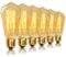 ST64 Vintage Light Bulbs with E27 Edison Screw Cap, Squirrel Cage Shaped Filament Bulb, 2700K Warm White Dimmable, Pack of 6