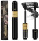 LOPHE Mascara Fibre de Soie 4D, 2 en 1 Effet Faux Cils Noir Imperméable, Anti-taches, Pas d'Agglutination, Extra Longs Longue Durée pour Cils Courts Fins, 10 ml