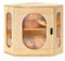 GUUSII HOME Bread Bin Corner Wooden Bread Storage Box for Kitchen Countertop Double Decker Container Front Opening Food Holder Large Capacity Vintage Shelf Keep Fresh with Acrylic Window(Yellow)