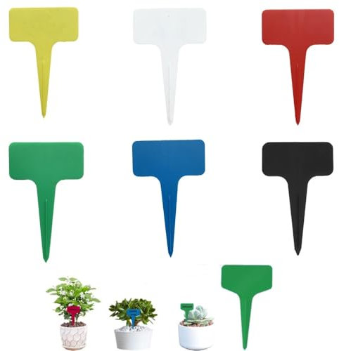120 Pezzi Etichette per Piante in Plastica，Etichette per Piante Impermeabili，Etichette per Piante a Forma di T，per Piante in Vaso, Erbe, Fiori, Verdura.